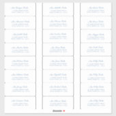 ダスティーエレガントブルーズ結婚ゲスト住所 シール (シート)