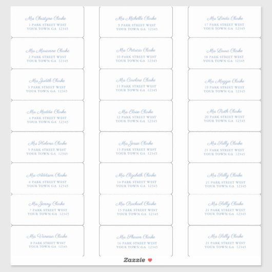 ダスティーエレガントブルーズ結婚ゲスト住所 シール (シート)