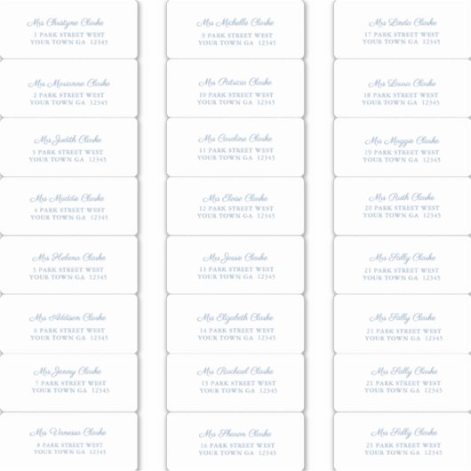 ダスティーエレガントブルーズ結婚ゲスト住所 シール (正面)