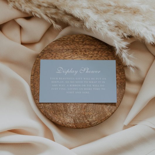 ダスティーエレガントブルーディスプレイシャワーブライダルシャワー エンクロージャーカード