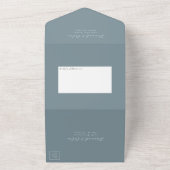 ダスティーエレガントブルーネイビー植物園 オールインワン招待状 (外側)