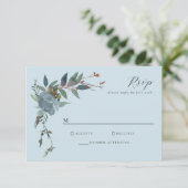 ダスティーエレガントブルーネイビー植物園 出欠カード (スタンド正面)