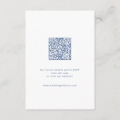 ダスティーエレガントブルーハンドドロードボウの結婚詳細 エンクロージャーカード (裏面)