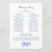 ダスティーエレガントブルーハンドドロードボウ結婚式 プログラム (裏面)