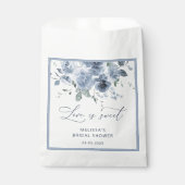 ダスティーエレガントブルーバラブライダルシャワー フェイバーバッグ (正面)
