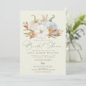 ダスティーエレガントブルーパンプキンス秋ブライダルシャワー 招待状 (スタンド正面)