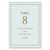 ダスティーエレガントブルーパール結婚ズ テーブルナンバー (正面)