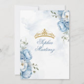 ダスティーエレガントブルーフラワーズプリンセスキンセアニラ 招待状 (裏面)