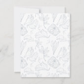 ダスティーエレガントブルーフローラのリハ結婚ーサルディナー 招待状 (裏面)