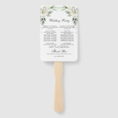 ダスティーエレガントブルーフローラの葉結婚式 プログラム ハンドファン (裏面)