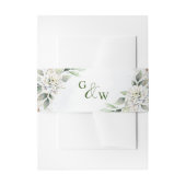 ダスティーエレガントブルーフローラグ結婚リーズ 招待状ベリーバンド (正面例)