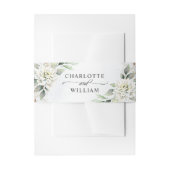 ダスティーエレガントブルーフローラグ結婚リーズ 招待状ベリーバンド (正面例)