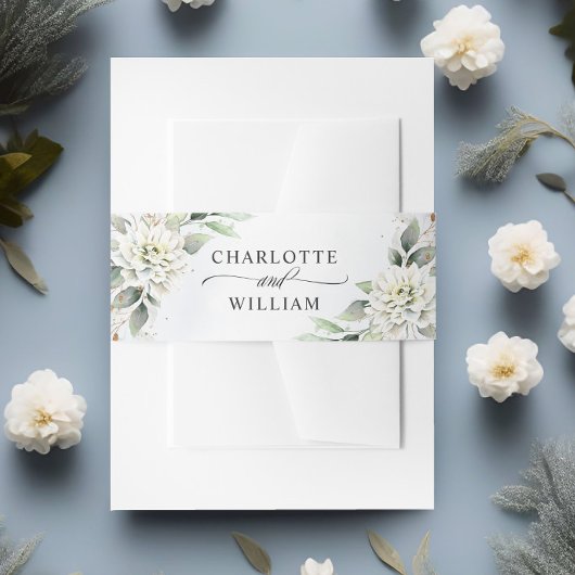 ダスティーエレガントブルーフローラグ結婚リーズ 招待状ベリーバンド