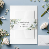 ダスティーエレガントブルーフローラグ結婚リーズ 招待状ベリーバンド