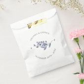 ダスティーエレガントブルーフローラハート結婚ズ フェイバーバッグ (封をした状態)