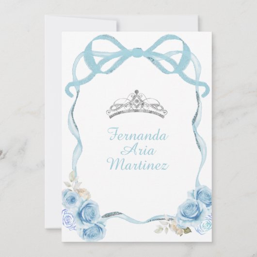 ダスティーエレガントブルーフローラバタフライミンス 招待状 (裏面)