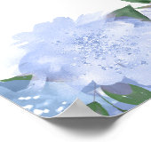 ダスティーエレガントブルーフローラビクトリアンブライダルシャワー ポスター (角)