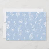 ダスティーエレガントブルーフローラブライダルシャワー サンキューカード (裏面)