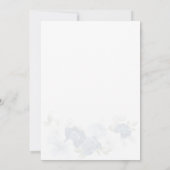 ダスティーエレガントブルーフローラブライダルシャワー 招待状 (裏面)