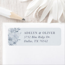 ダスティーエレガントブルーフローラ結婚ズ差出人住所