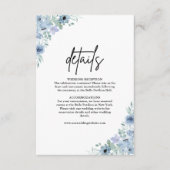 ダスティーエレガントブルーフローラ結婚ズ詳細 エンクロージャーカード (正面)