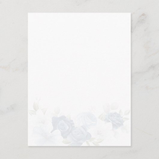 ダスティーエレガントブルーフローラ結婚ズ詳細 エンクロージャーカード (裏面)