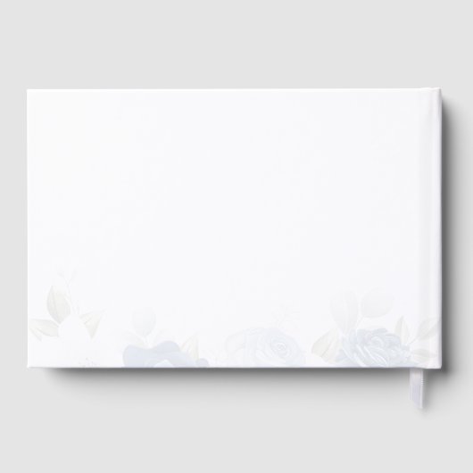 ダスティーエレガントブルーフローラ結婚ズ ゲストブック (裏面)