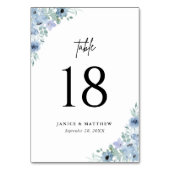 ダスティーエレガントブルーフローラ結婚ズ テーブルナンバー (正面)