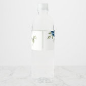 ダスティーエレガントブルーフローラ結婚ズ ペットボトルラベル (裏面)