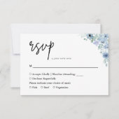 ダスティーエレガントブルーフローラ結婚ズ 出欠カード (正面)