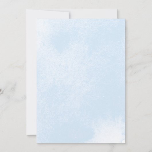 ダスティーエレガントブルーフローラ結婚式招待状 招待状 (裏面)