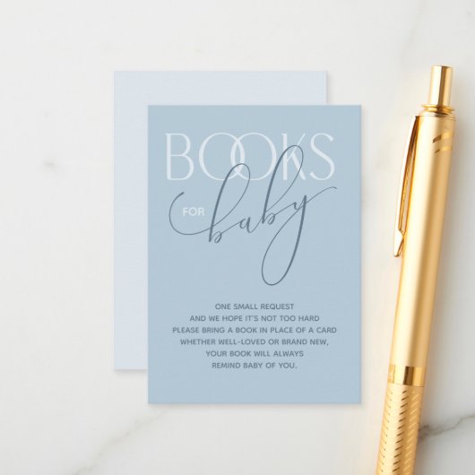 ダスティーエレガントブルーブックリクエストのエンクロージャカード エンクロージャーカード (正面/裏面インサイチュ)