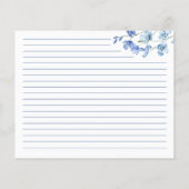 ダスティーエレガントブルーブライダルシャワーレシピカード (裏面)