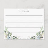 ダスティーエレガントブルーブライダルシャワーレシピカード ポストカード (裏面)