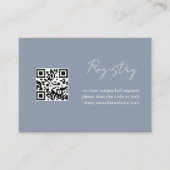 ダスティーエレガントブルーブライダルシャワーレジストリ エンクロージャーカード (正面)
