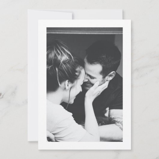 ダスティーエレガントブルーホワイトモノグラム結婚ズ 招待状 (裏面)