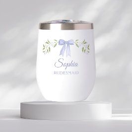 ダスティーエレガントブルーボウ名のブリデスメイド提案