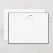 ダスティーエレガントブルーボタニカル ノートカード (正面/裏面)