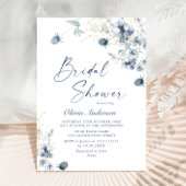 ダスティーエレガントブルーボホウィンターブライダルシャワー 招待状