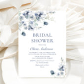 ダスティーエレガントブルーボホウィンターブライダルシャワー 招待状