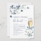 ダスティーエレガントブルーボホウィンターブライダルシャワー 招待状 (正面)