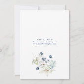 ダスティーエレガントブルーボホウィンターブライダルシャワー 招待状 (裏面)