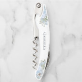 ダスティーエレガントブルーボホフローラブライデスメイド名 ソムリエナイフ (正面)