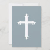 ダスティーエレガントブルーボーイズバプテスマ招待状 招待状 (裏面)