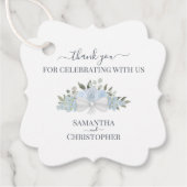 ダスティーエレガントブルーボーバラズ結婚サンキュー フェイバータグ (正面)