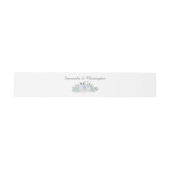 ダスティーエレガントブルーボーホシックフローラズ結婚 招待状ベリーバンド (フラット)