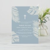 ダスティーエレガントブルーボー離れホーバプテスマ 招待状 (スタンド正面)