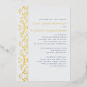 ダスティーエレガントブルーミニマルクラシックリスト 箔招待状 (正面)