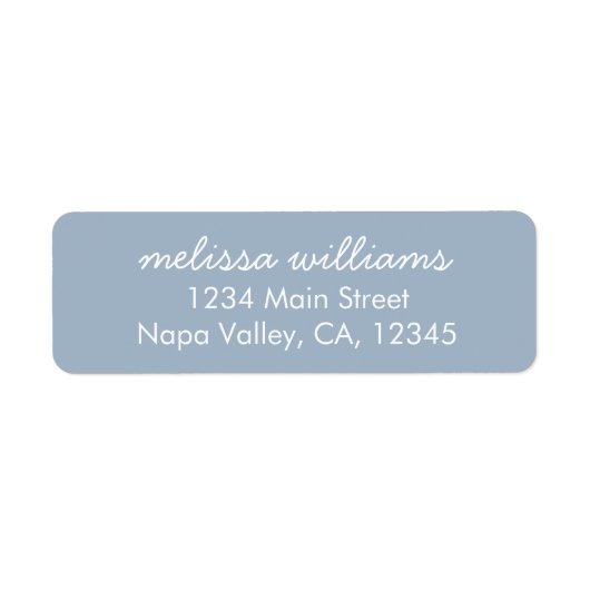 ダスティーエレガントブルーミニマル差出人住所 ラベル (正面)