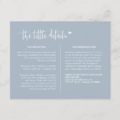 ダスティーエレガントブルーモダンの結婚詳細QRコード エンクロージャーカード (正面)